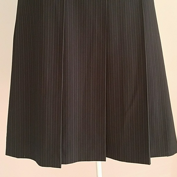 Pinstripe Pleated Career Skirt - Picture 3 of 7